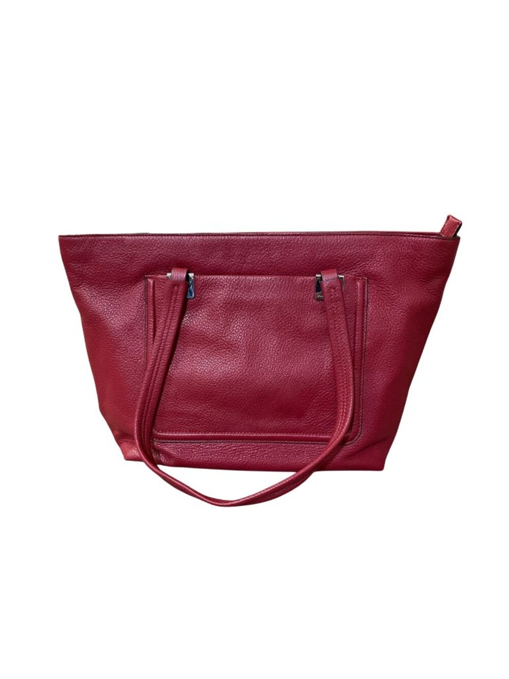 Vince Camuto Reta Tote Bag Rio Red Leather Zip Top Shoulder Purse Used EUC